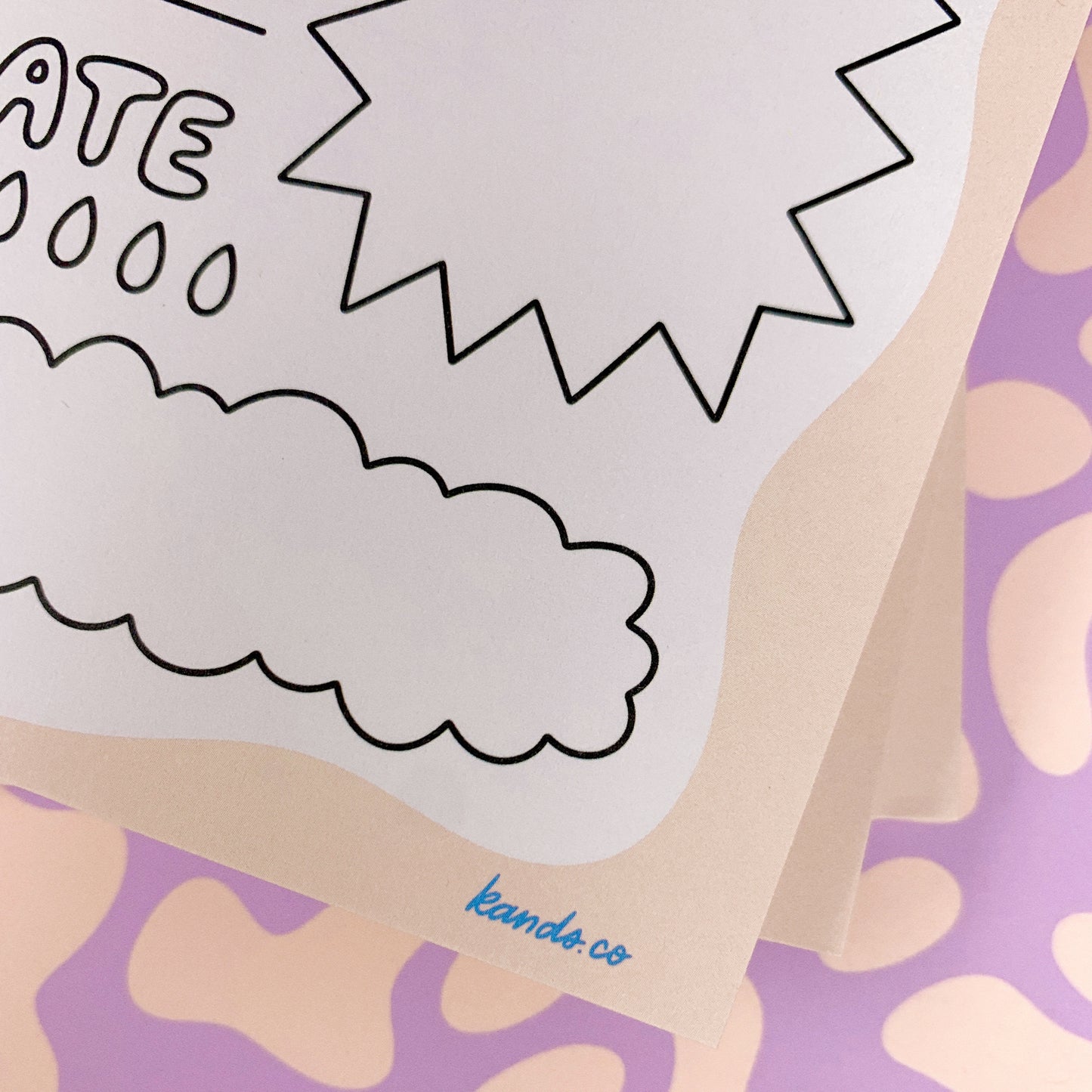 Detail shot of Organized Chaos notepad showing typography