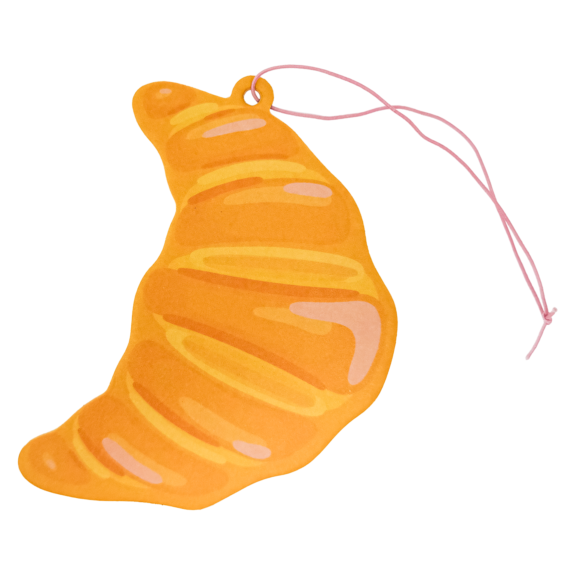 French pastry air freshener with realistic croissant design