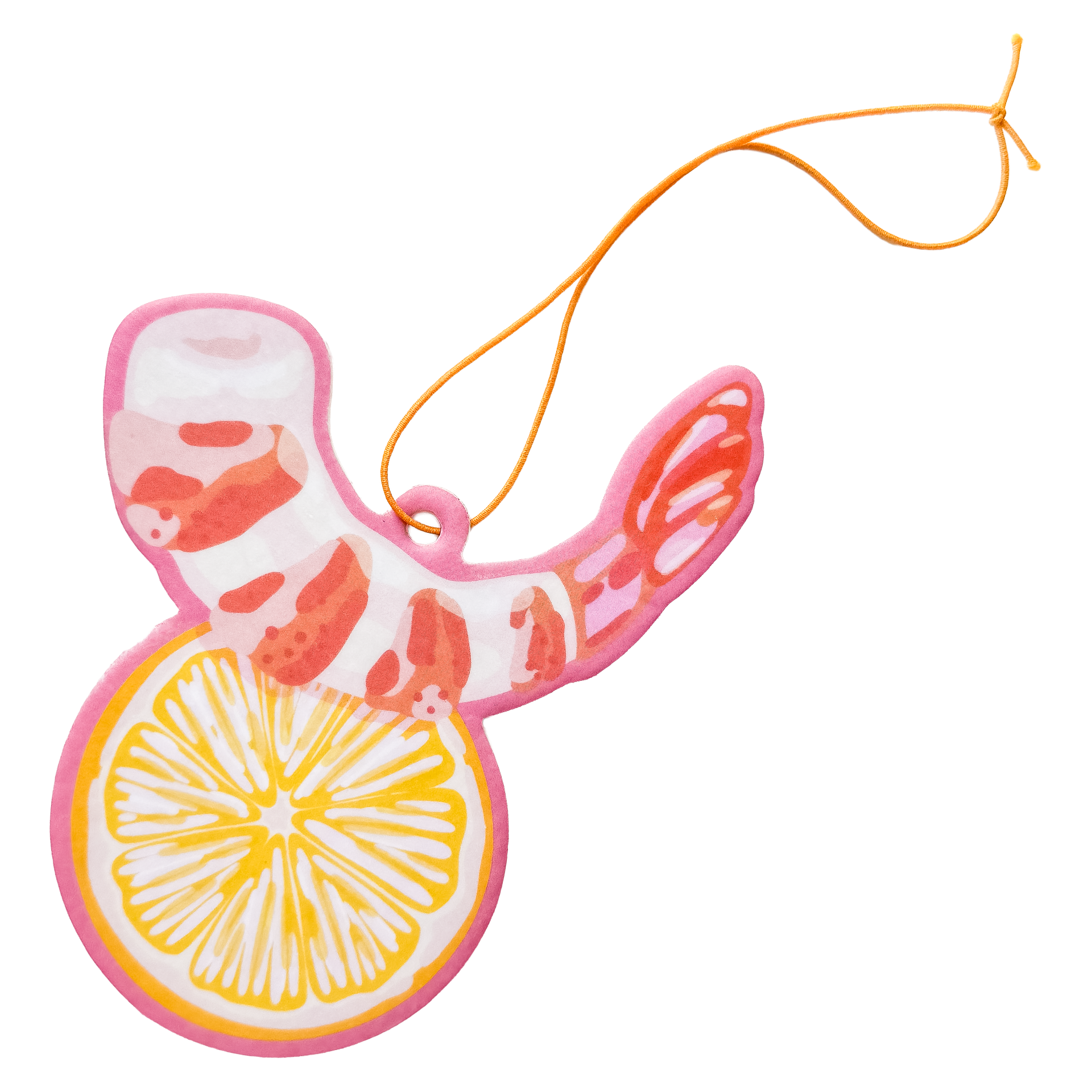 Seafood-themed air freshener with shrimp cocktail appetizer design