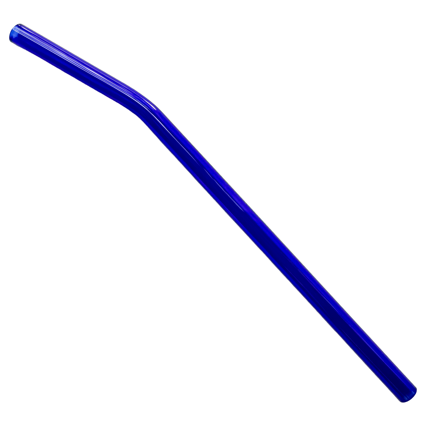 Detail view of bent glass straw highlighting eco-friendly design