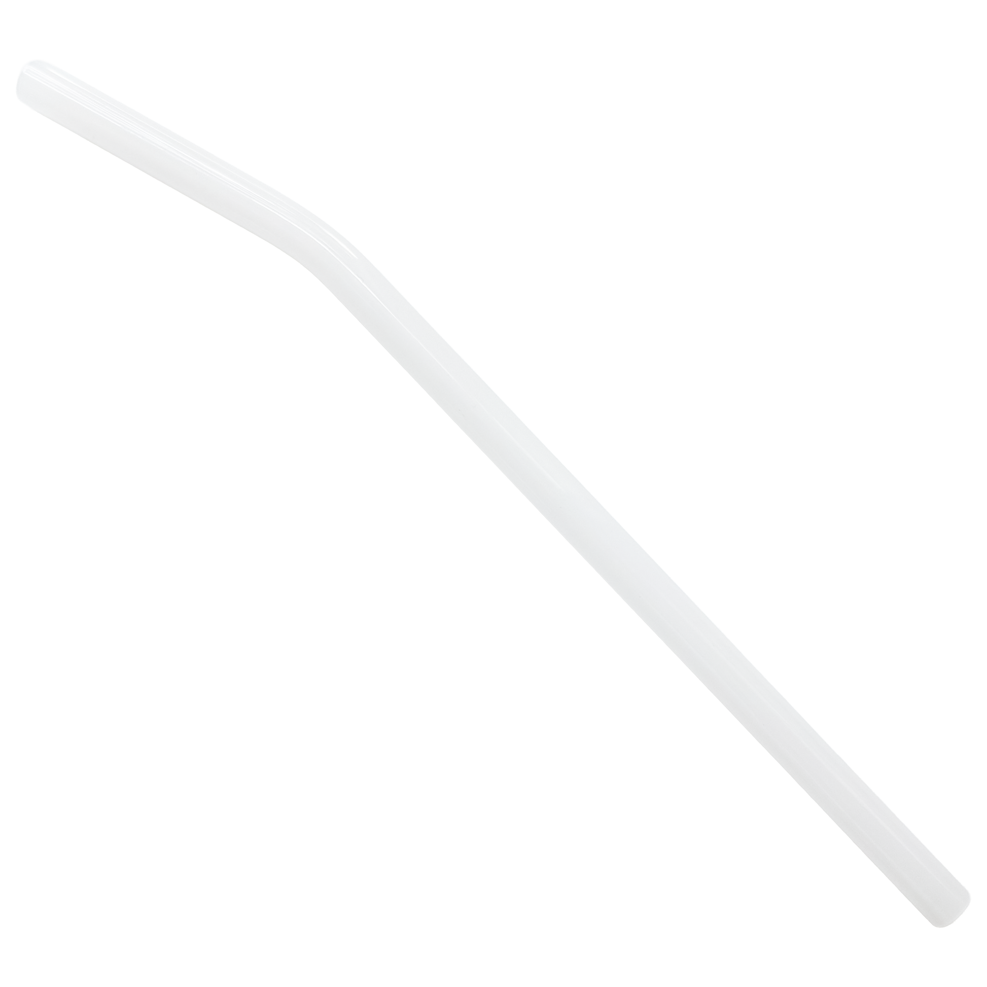 Reusable bent glass drinking straw with curved design