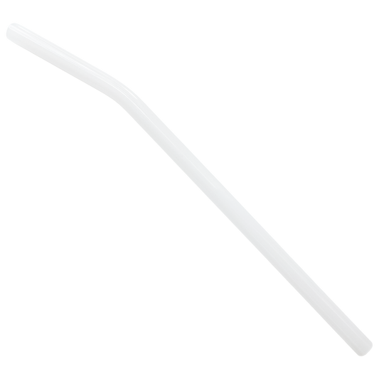 Reusable bent glass drinking straw with curved design
