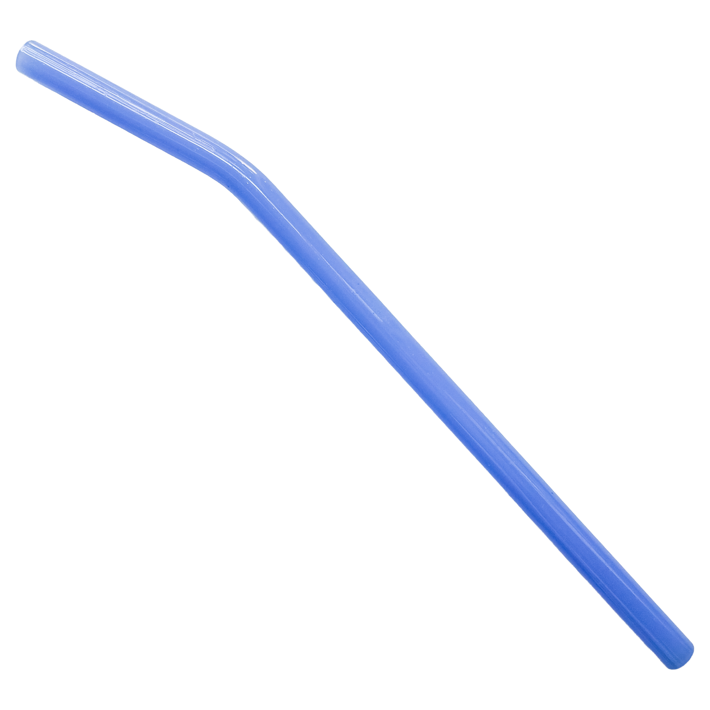 Bent glass straw showing durable borosilicate glass material