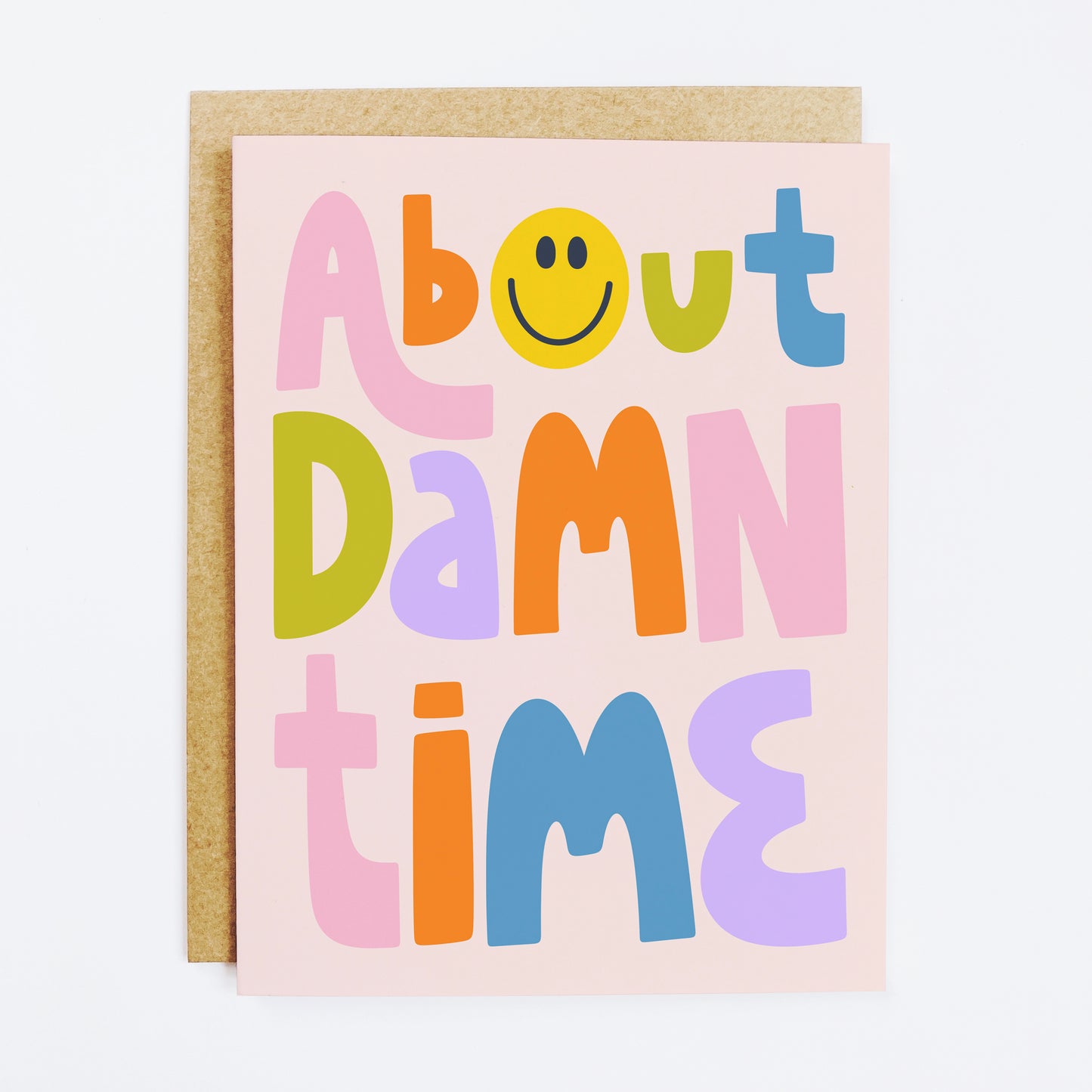 Celebration card with 'About Damn Time' congratulatory text