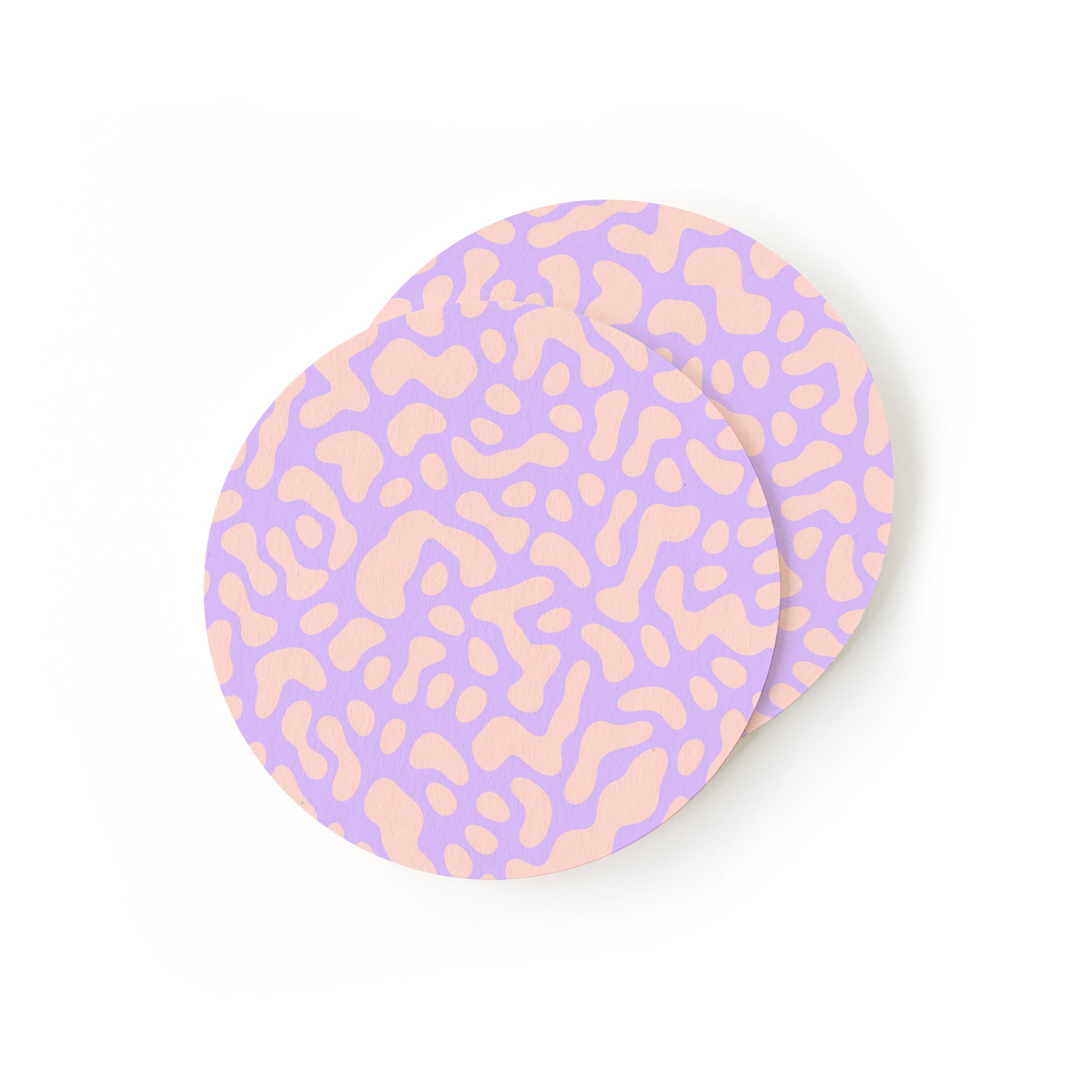 Notebook-inspired coasters with composition book lined pattern