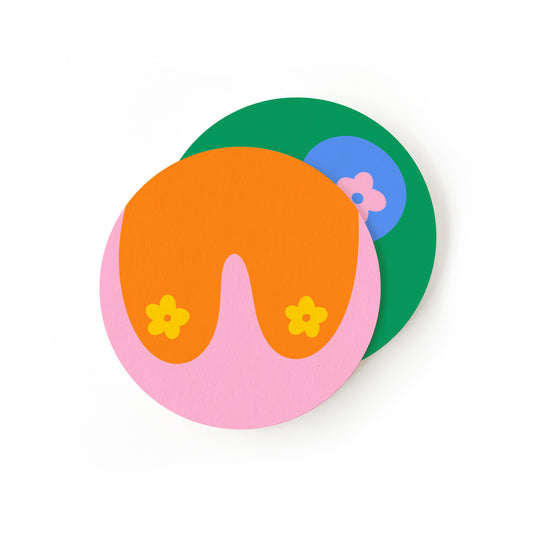 Set of coasters with daisy boob floral pattern design