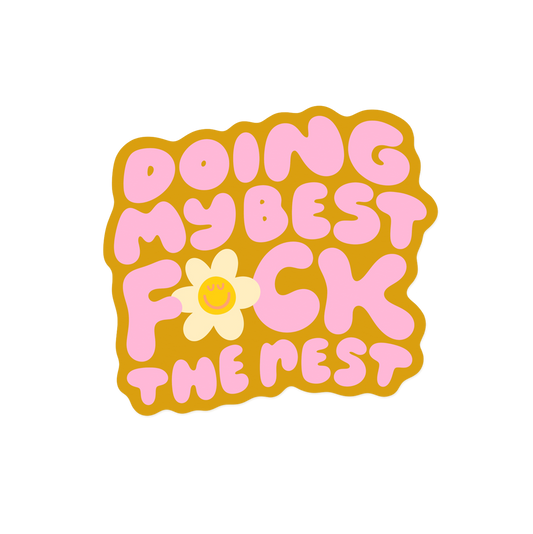 Self-compassion sticker with 'Doing My Best' encouraging affirmation
