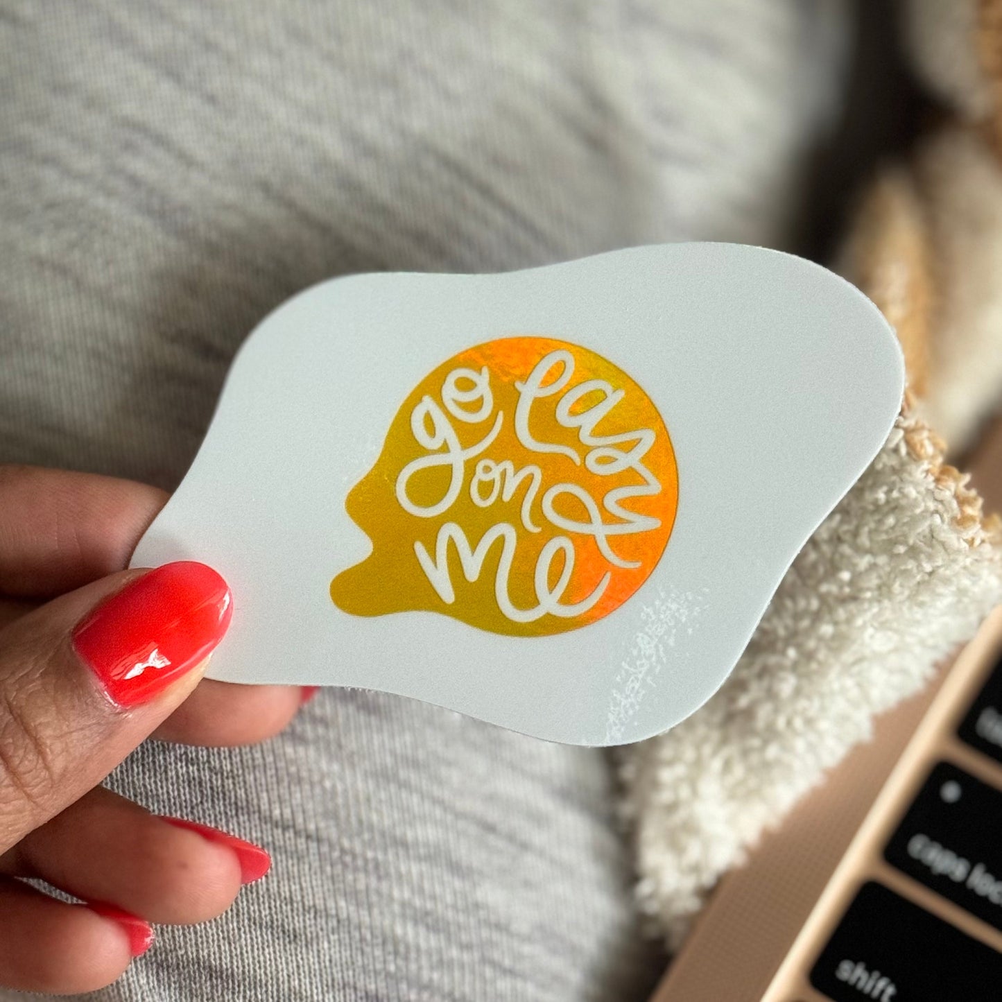 Close-up of Go Easy On Me egg sticker