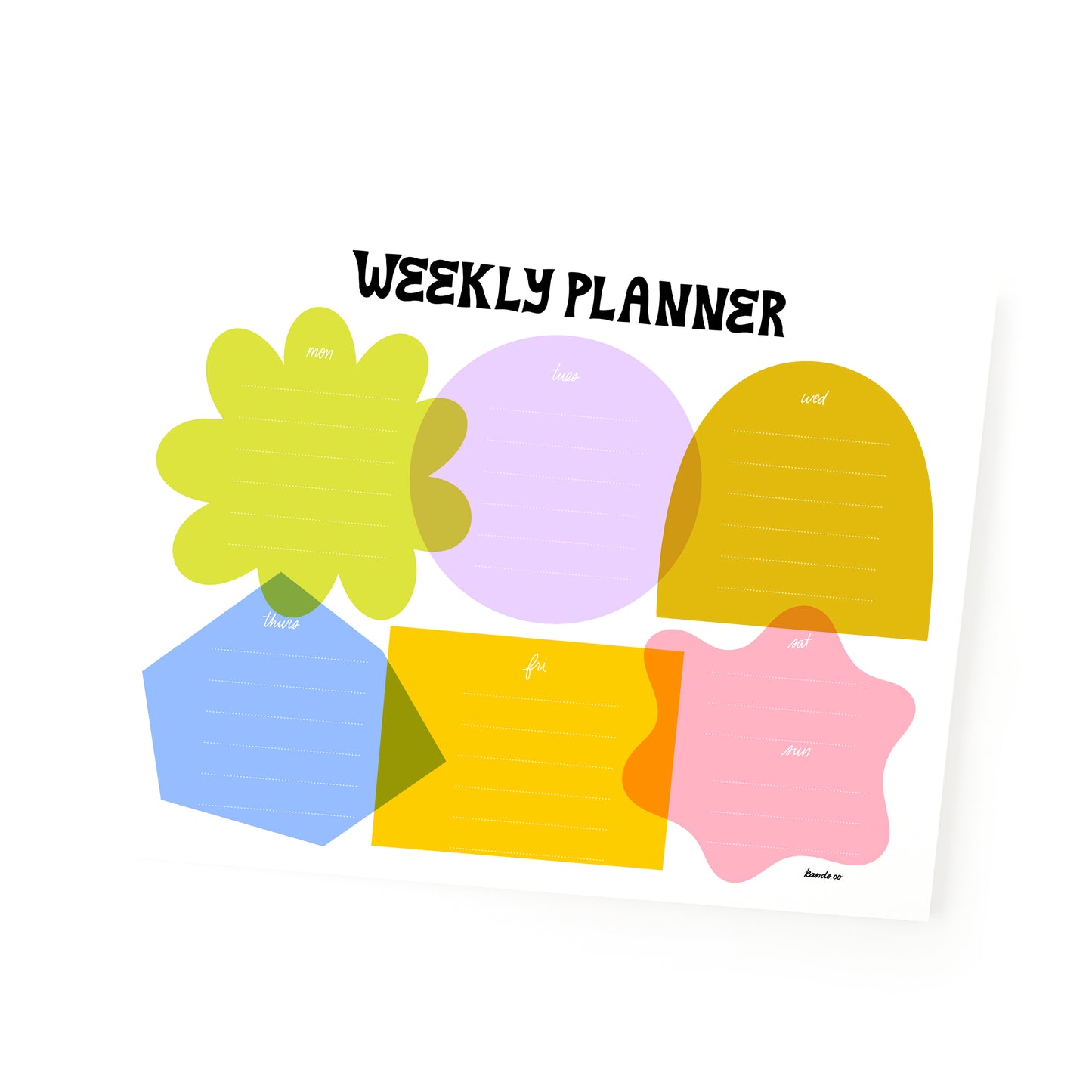Fun With Shapes Weekly Notepad