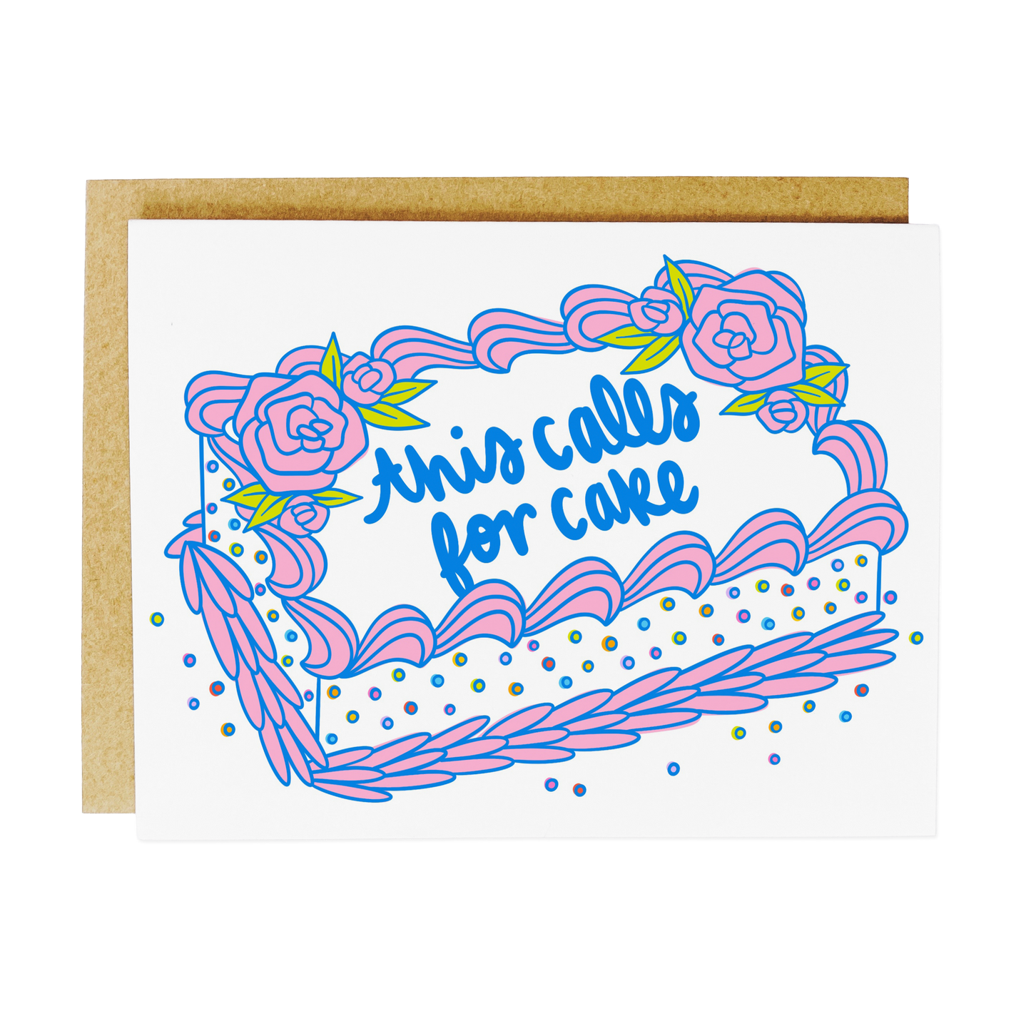 This Calls For Cake Card - Birthday & Celebration Greeting Card A2 Size