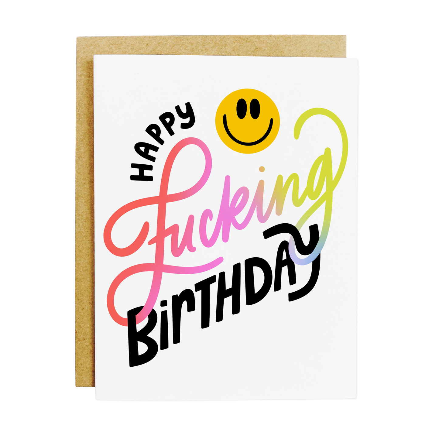 Bold birthday card with 'Happy Fucking Birthday' expletive celebration