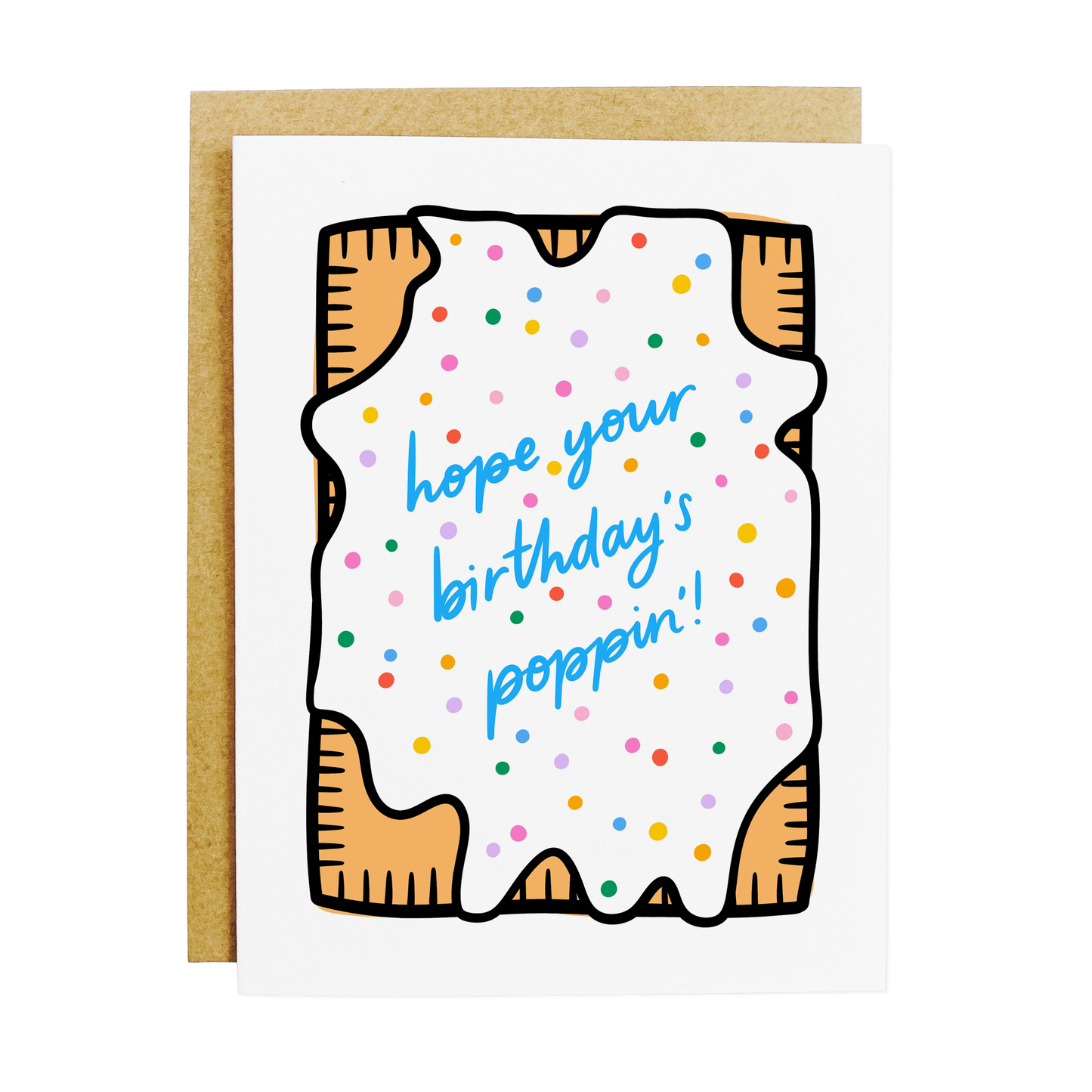 trendy birthday card with 'Poppin' Birthday' modern slang text
