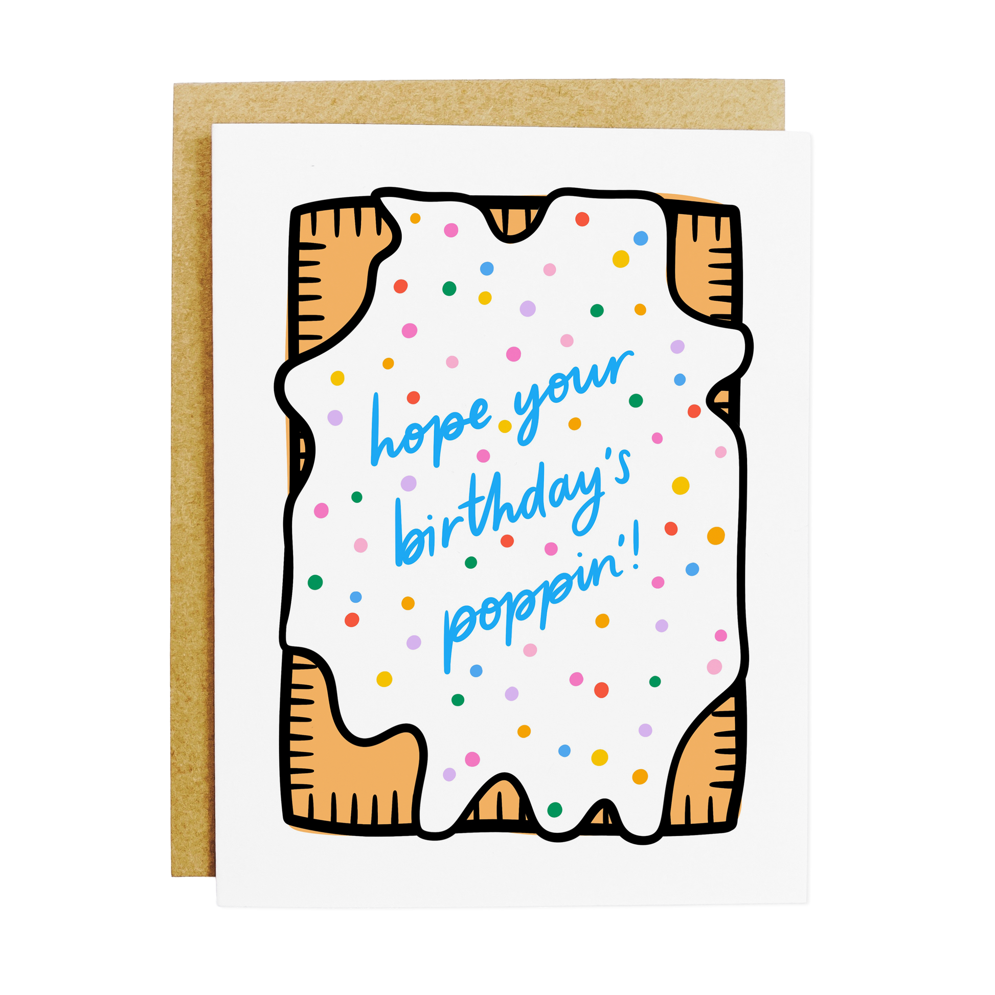 trendy birthday card with 'Poppin' Birthday' modern slang text