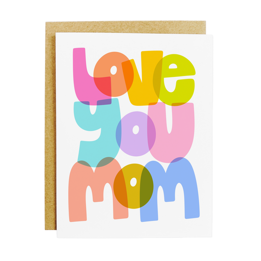 Mother's Day card with simple 'Love You Mom' heartfelt messag
