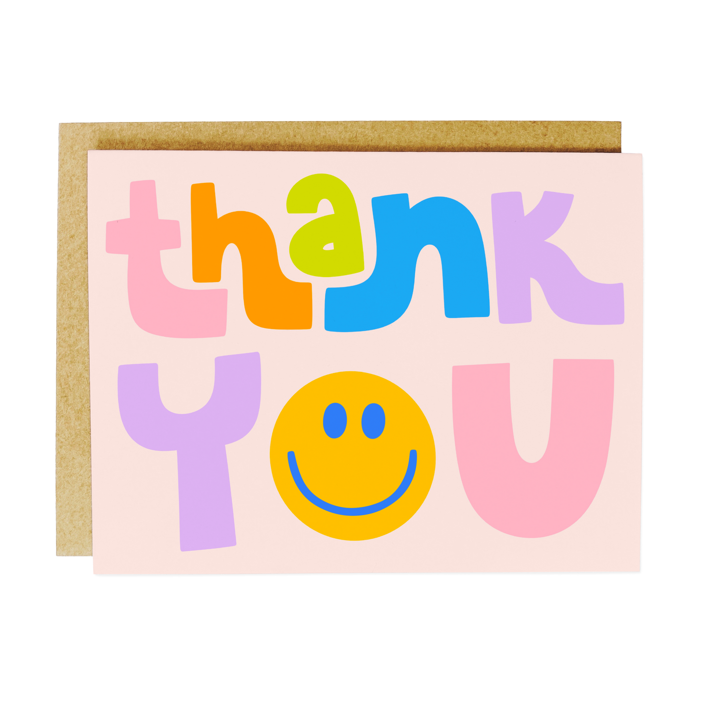 Smiley Thank You Card - Cheerful Gratitude Greeting Card A2 Size