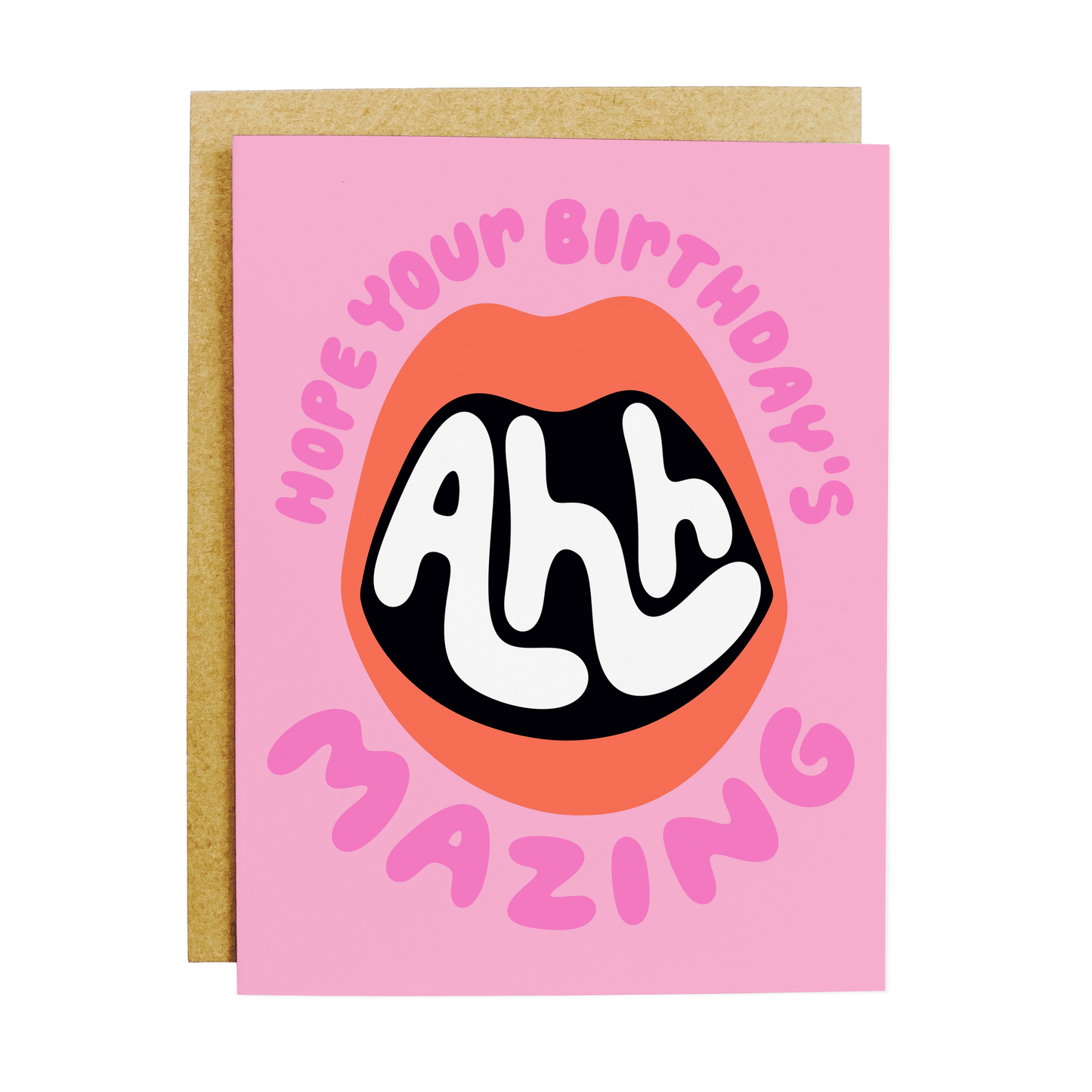 Birthday card with 'Amazing' compliment and celebratory design