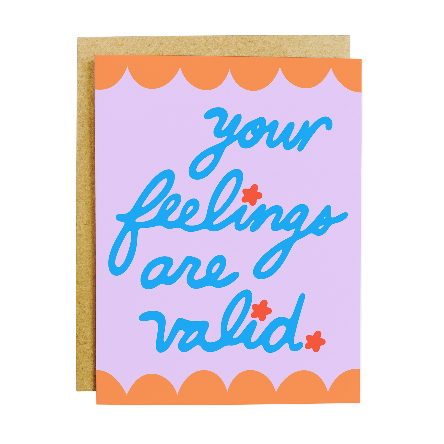 Mental health support card with 'Your Feelings Are Valid' affirmation