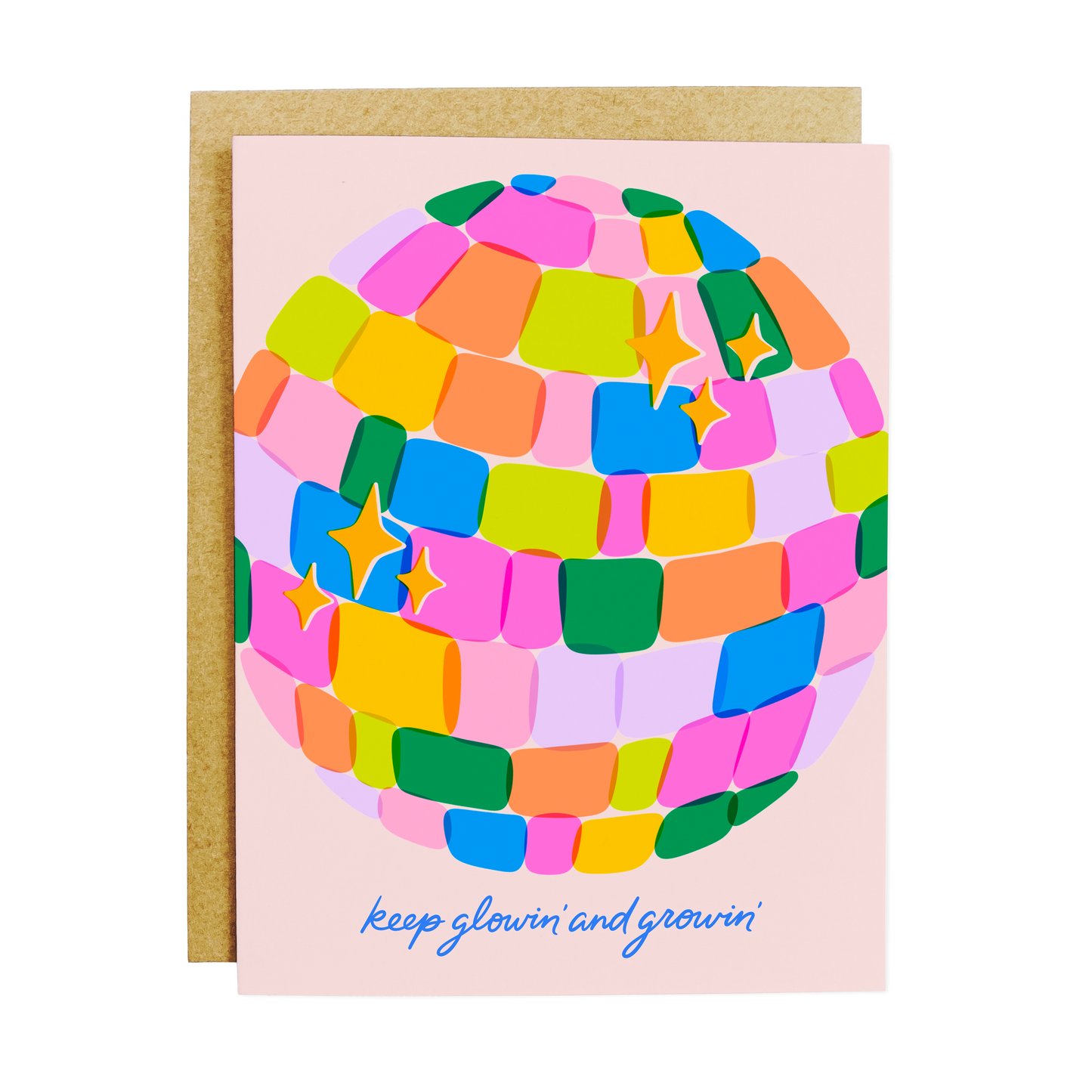 Motivational card with 'Keep Glowin' And Growin' growth message