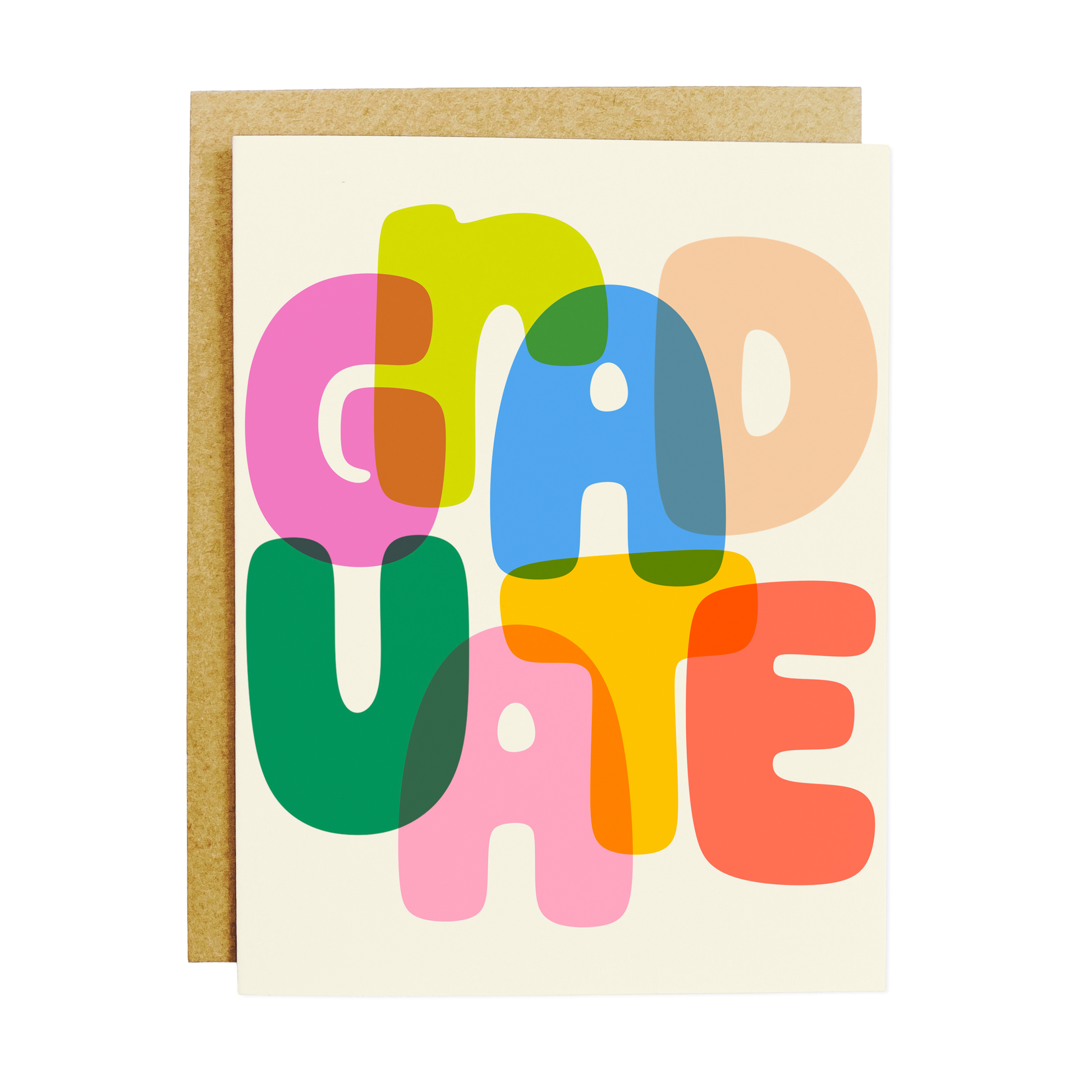 Graduation card with rainbow design