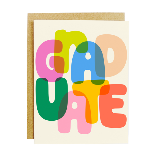 Graduation card with rainbow design