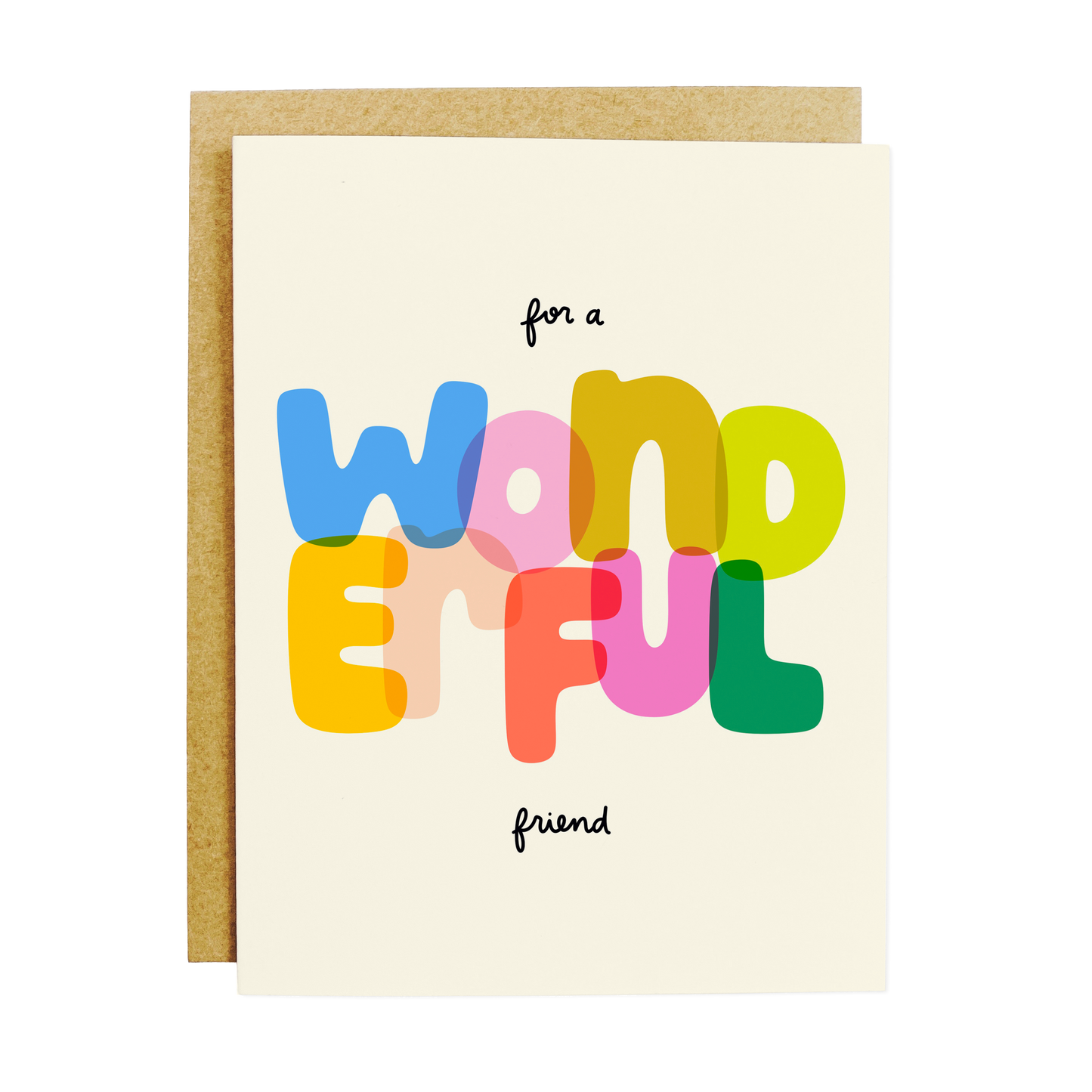 Friendship card with 'Wonderful Friend' gratitude message