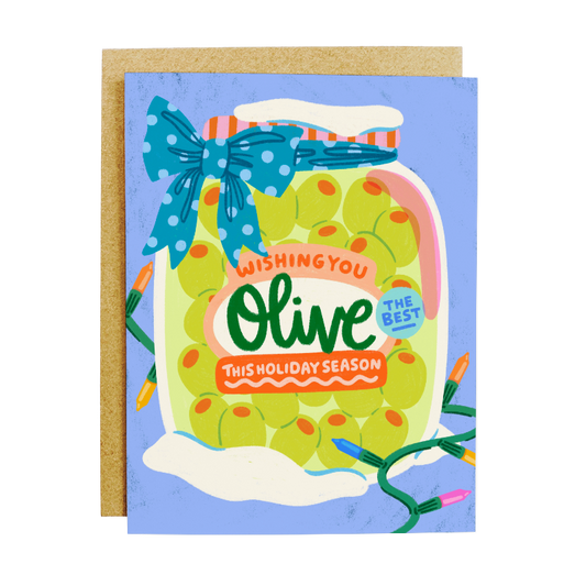 Wishing You Olive the Best Card - Funny Christmas Greeting Card