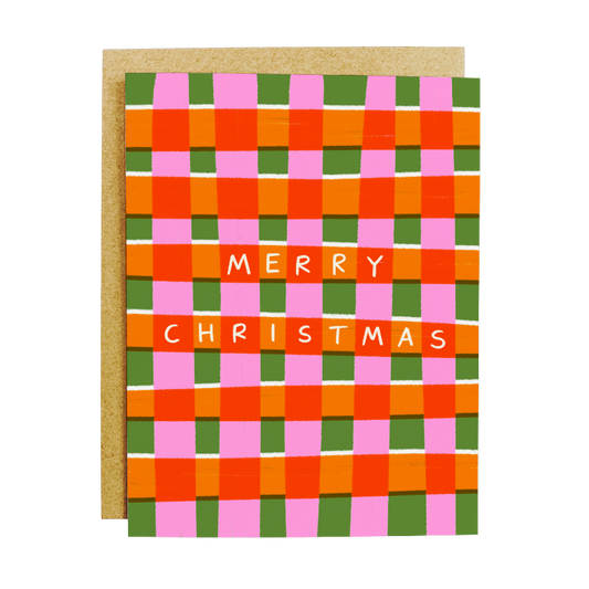 Plaid Merry Christmas Card - Classic Holiday Greeting Card