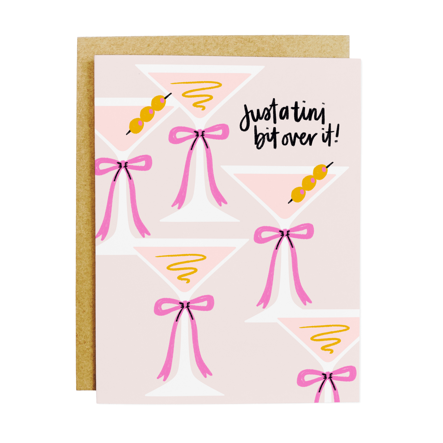 Just A Tini Bit Over It Martini Greeting Card