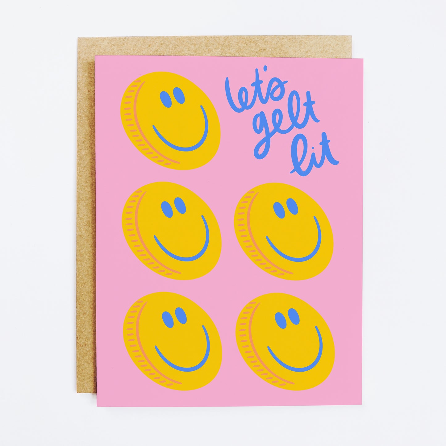 Gelt Lit Hanukkah Card
