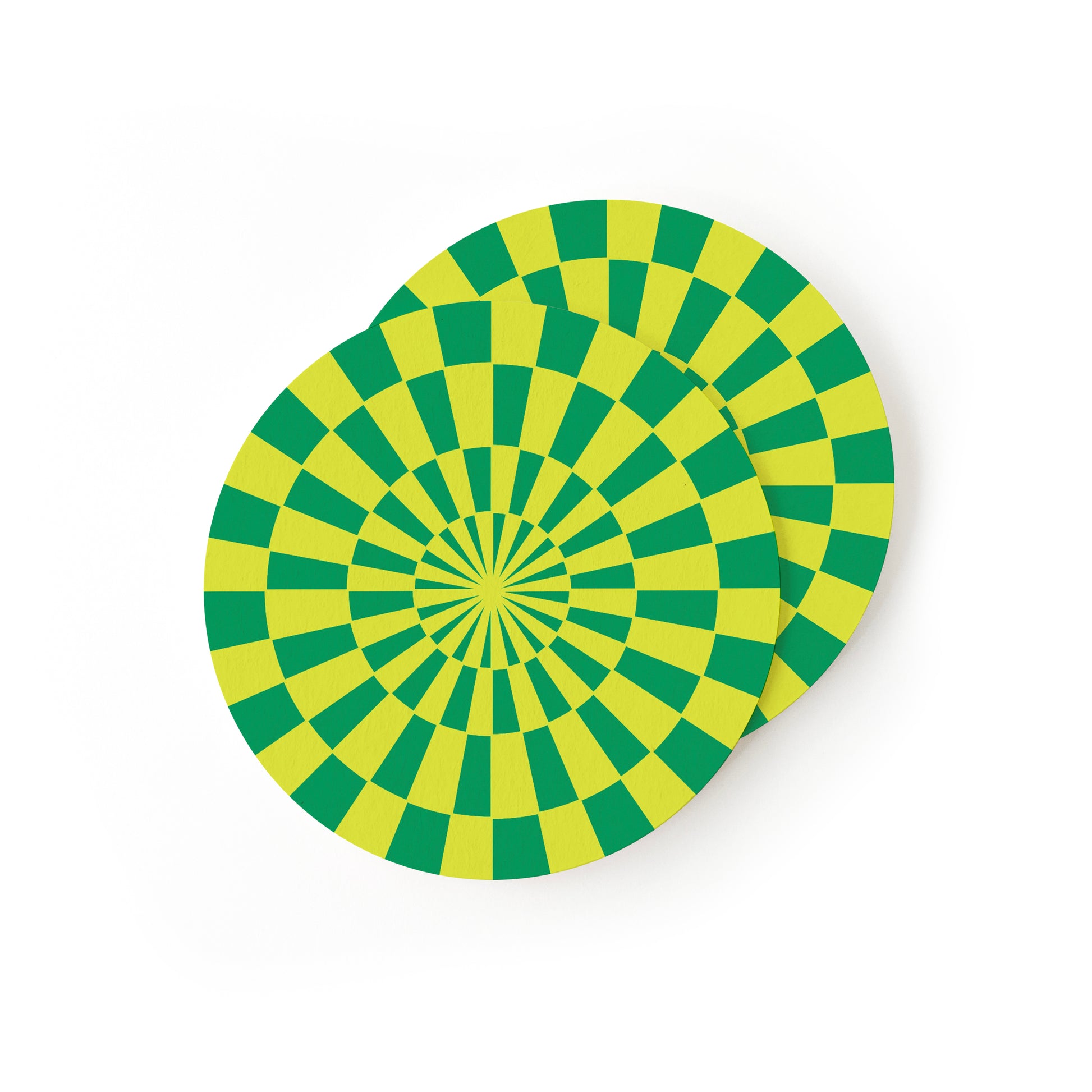 Fresh coasters with green checkered pattern design