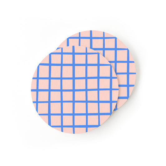 Minimalist coasters with clean grid pattern and geometric design