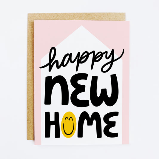 Housewarming card with 'Happy New Home' congratulatory message