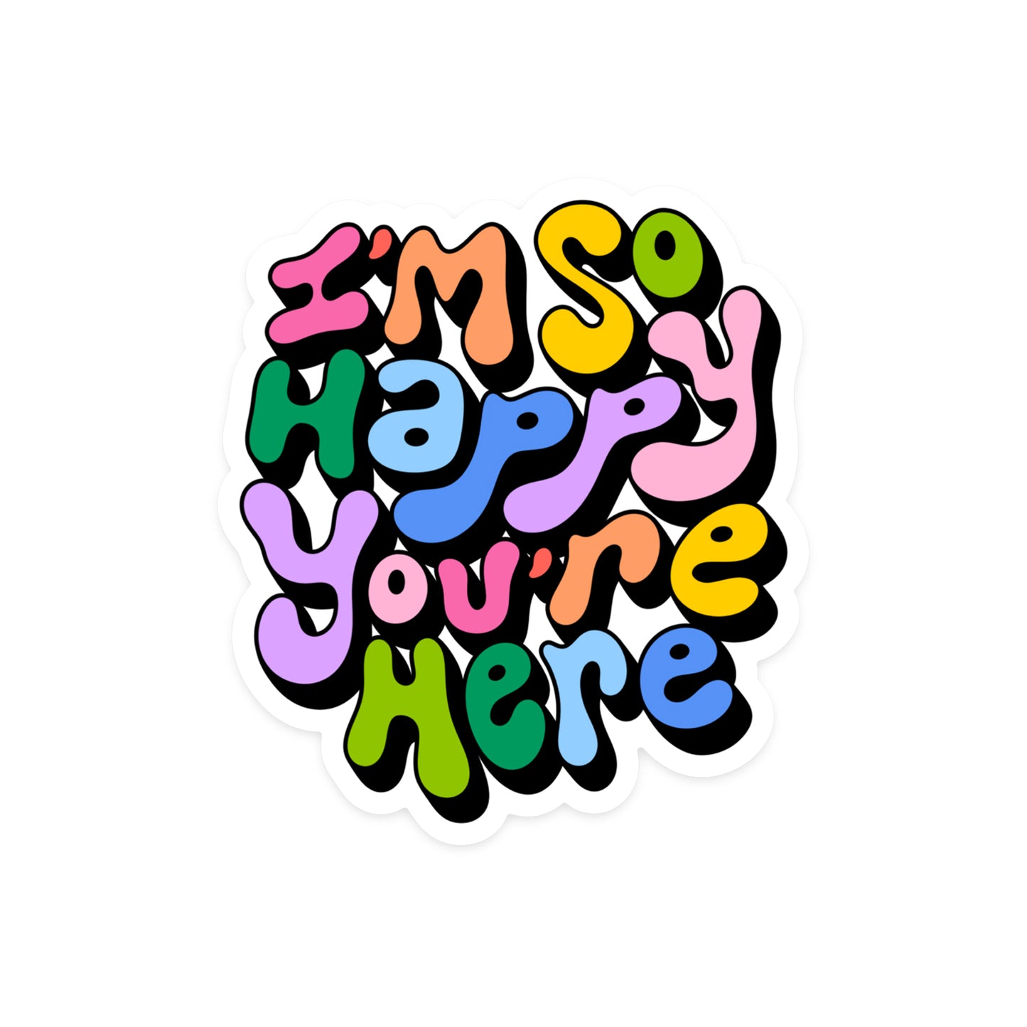 Happy You're Here Sticker