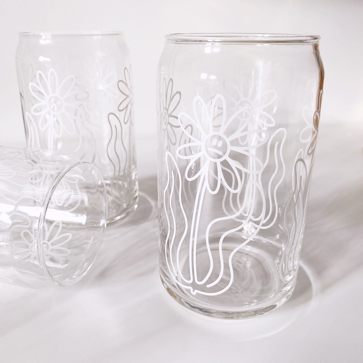 Alternative view of moody florals glass with dramatic lighting