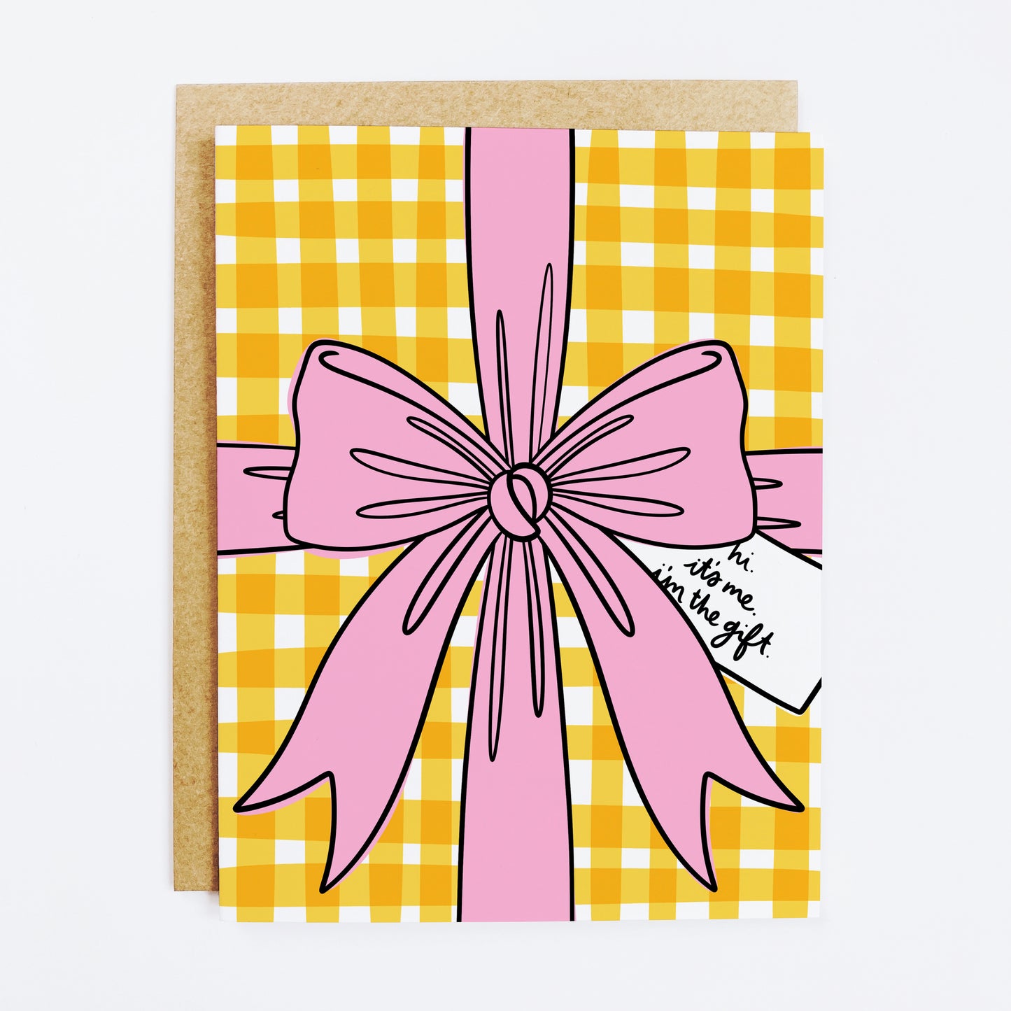 Self-appreciation card with 'I'm The Gift' bow design and confidence message