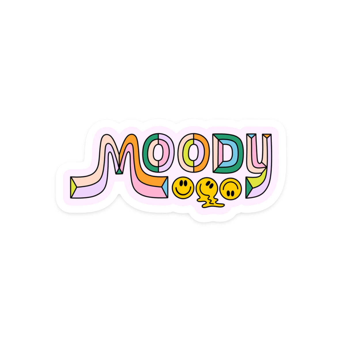 Relatable sticker with 'Moody' emotional expression text