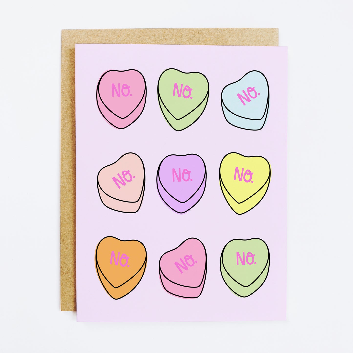 No Conversation Hearts Card
