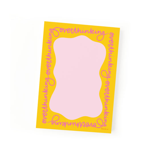 Mental health notepad with 'Overthinking' anxiety-themed cover