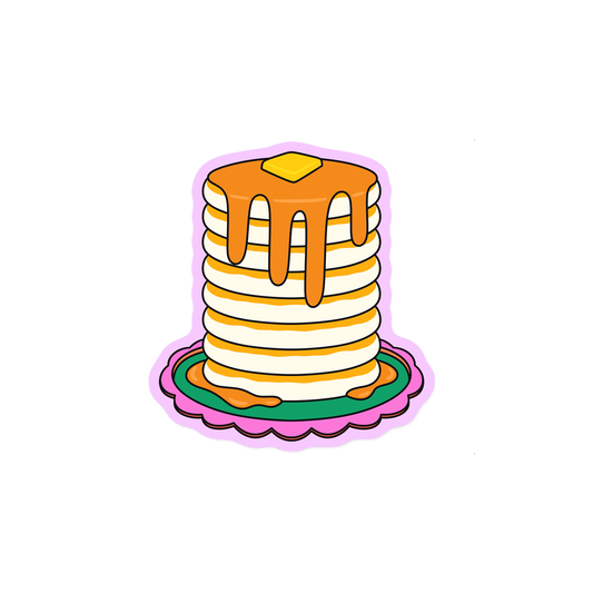 Breakfast sticker with 'Sweet Stack' pancake tower illustration