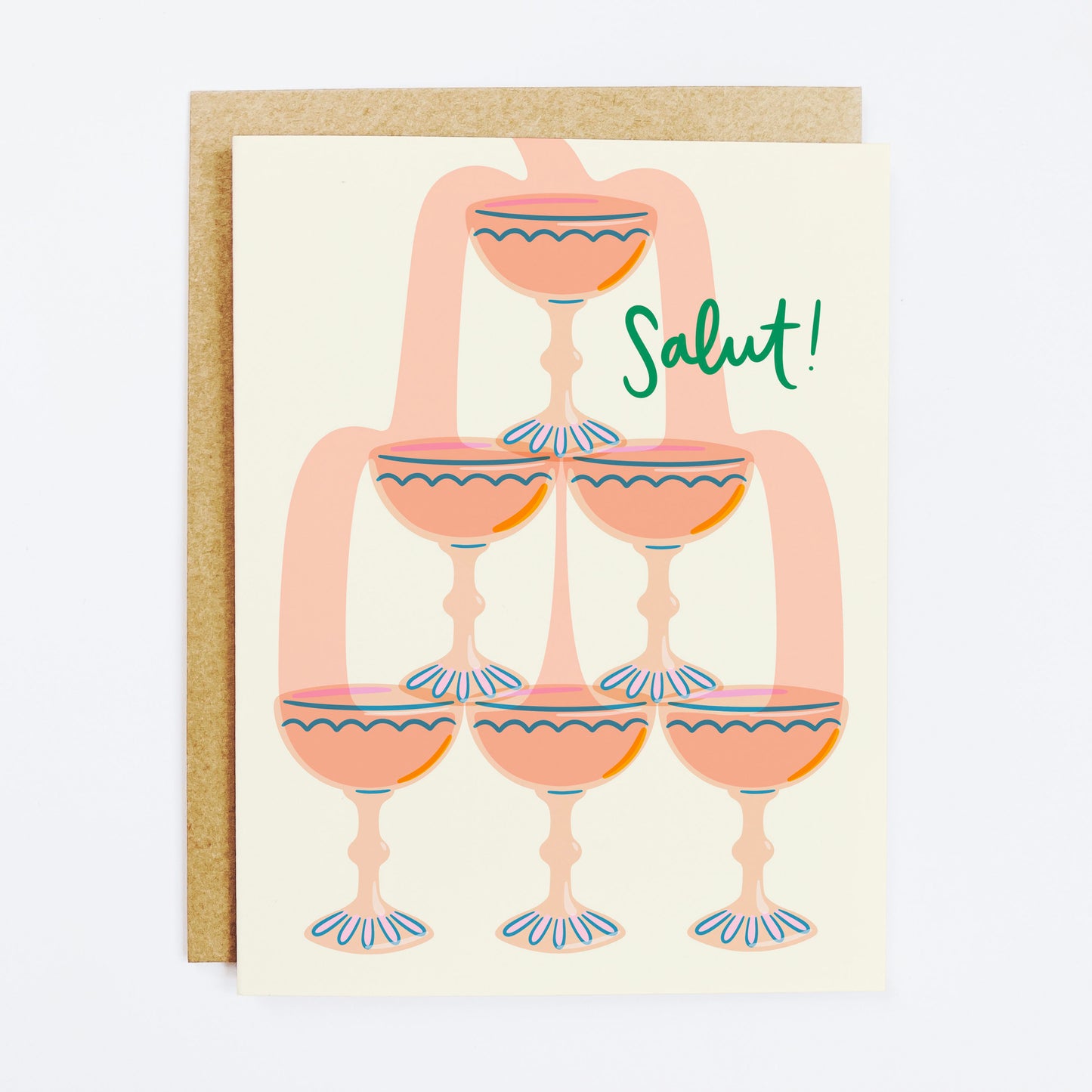 Champagne Tower Salut Greeting Card