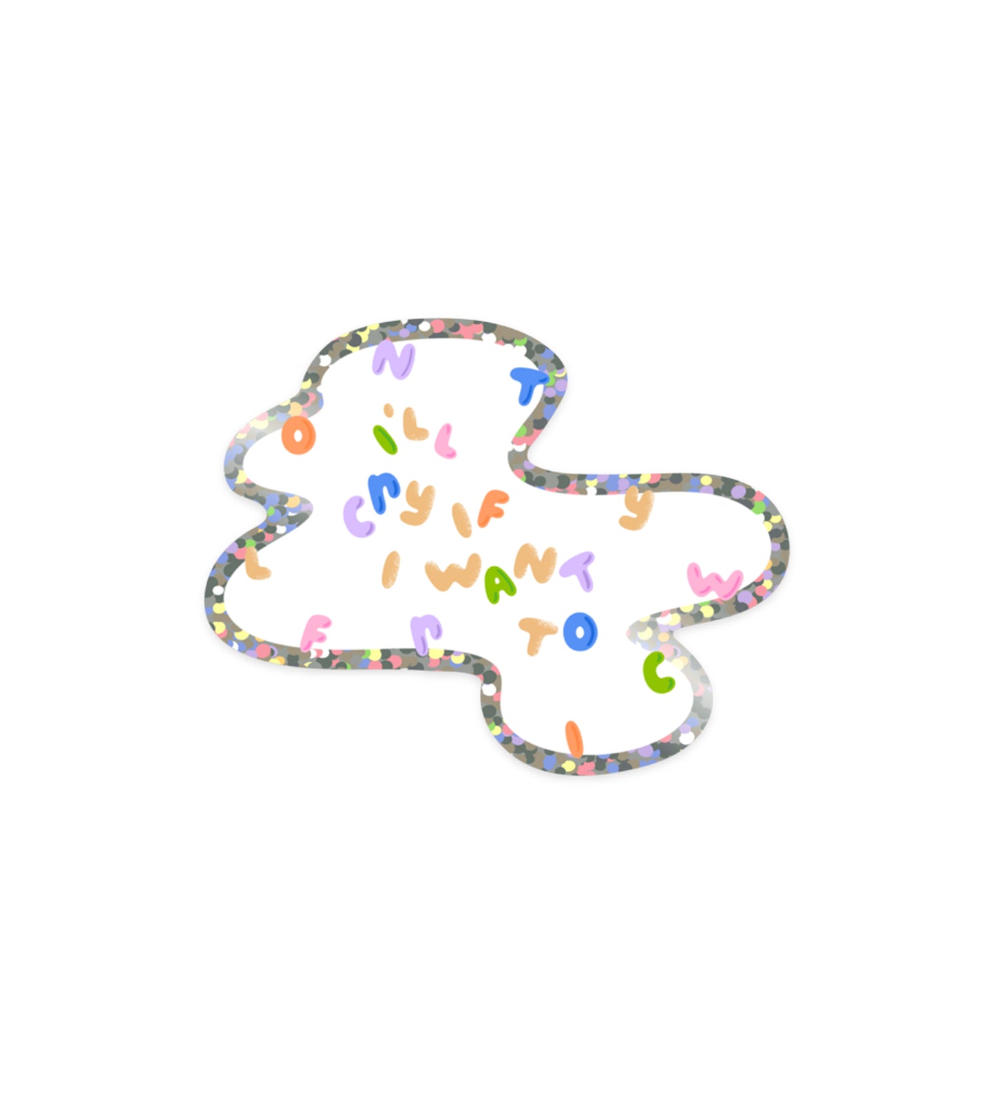 Spilled Milk Glitter Sticker