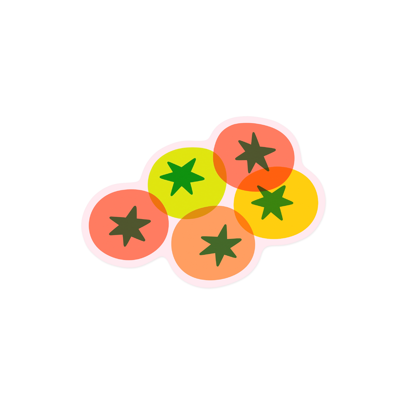 Garden sticker with fresh tomatoes illustration and produce theme