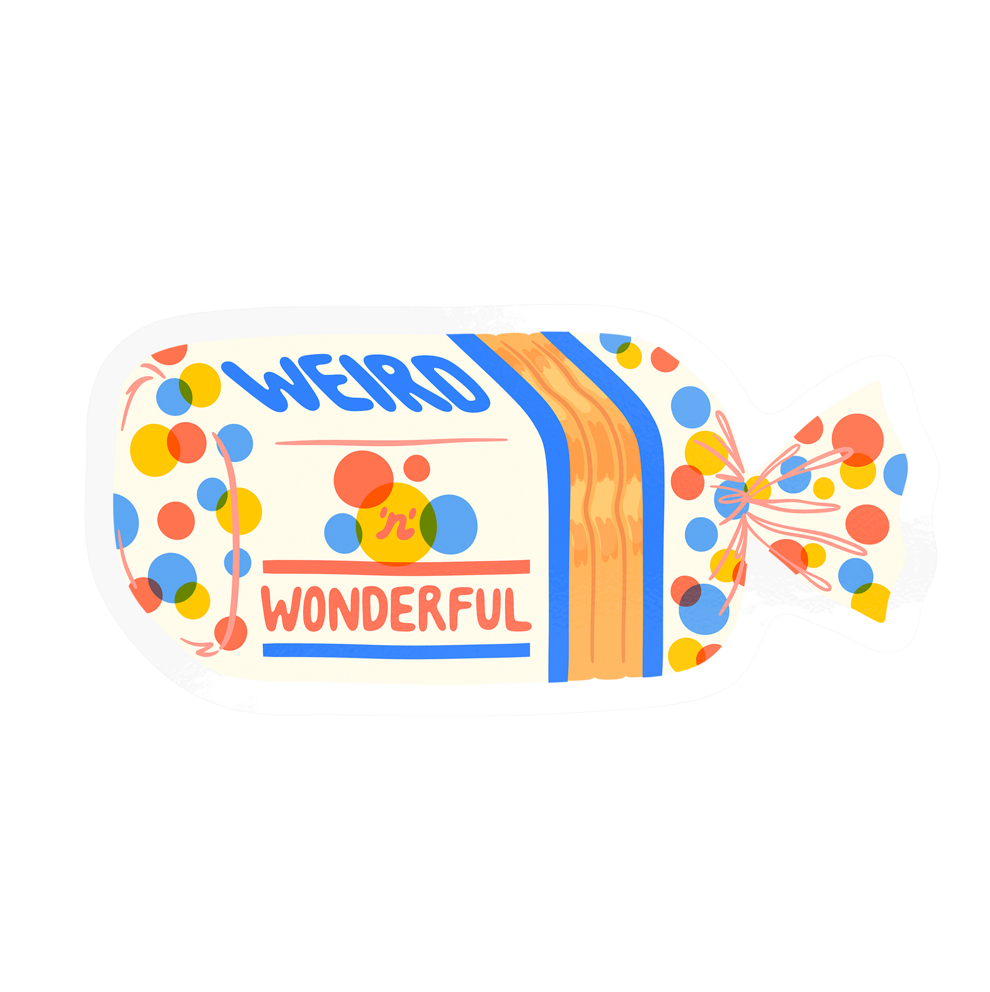 Self-acceptance sticker with 'Weird And Wonderful' embracing uniqueness