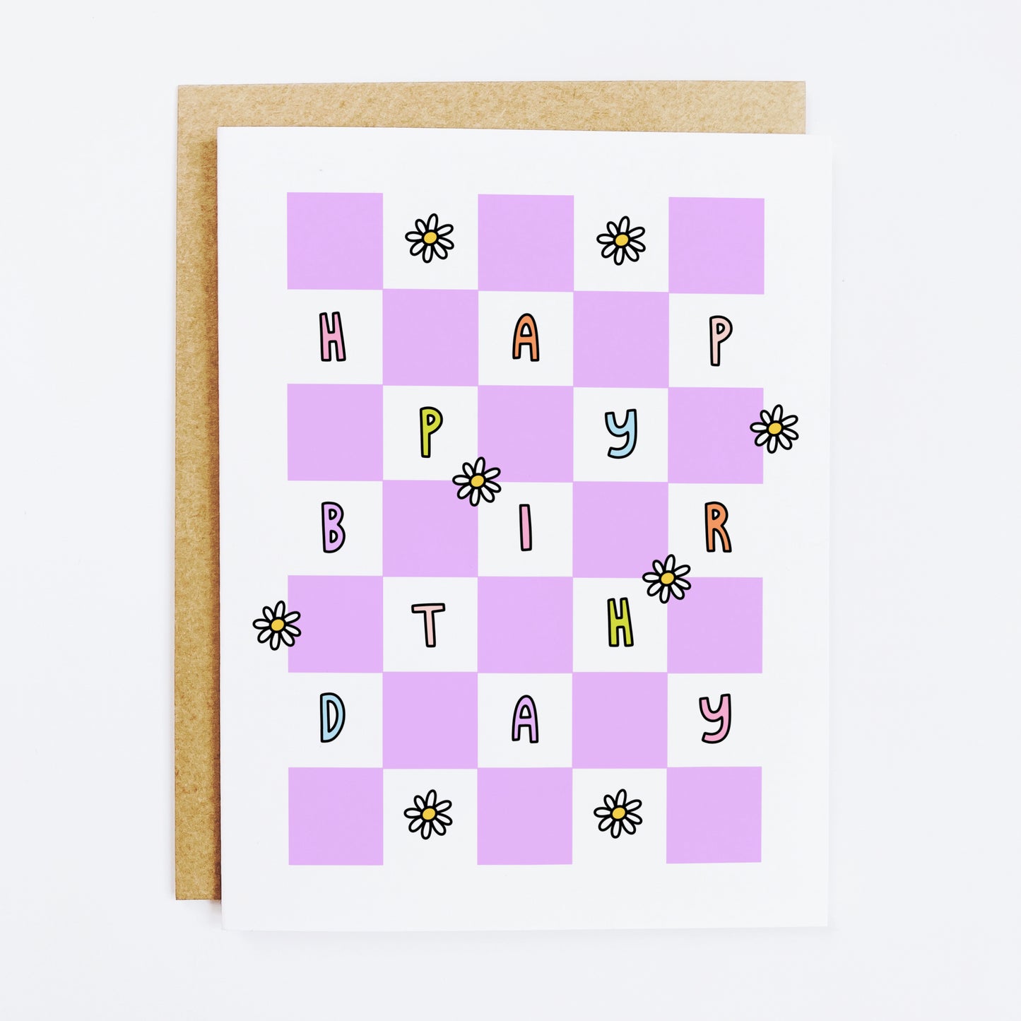 Daisy Check Birthday Card