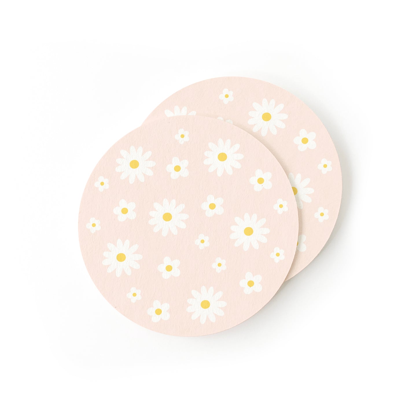 Floral coasters featuring cheerful daisy flower designs