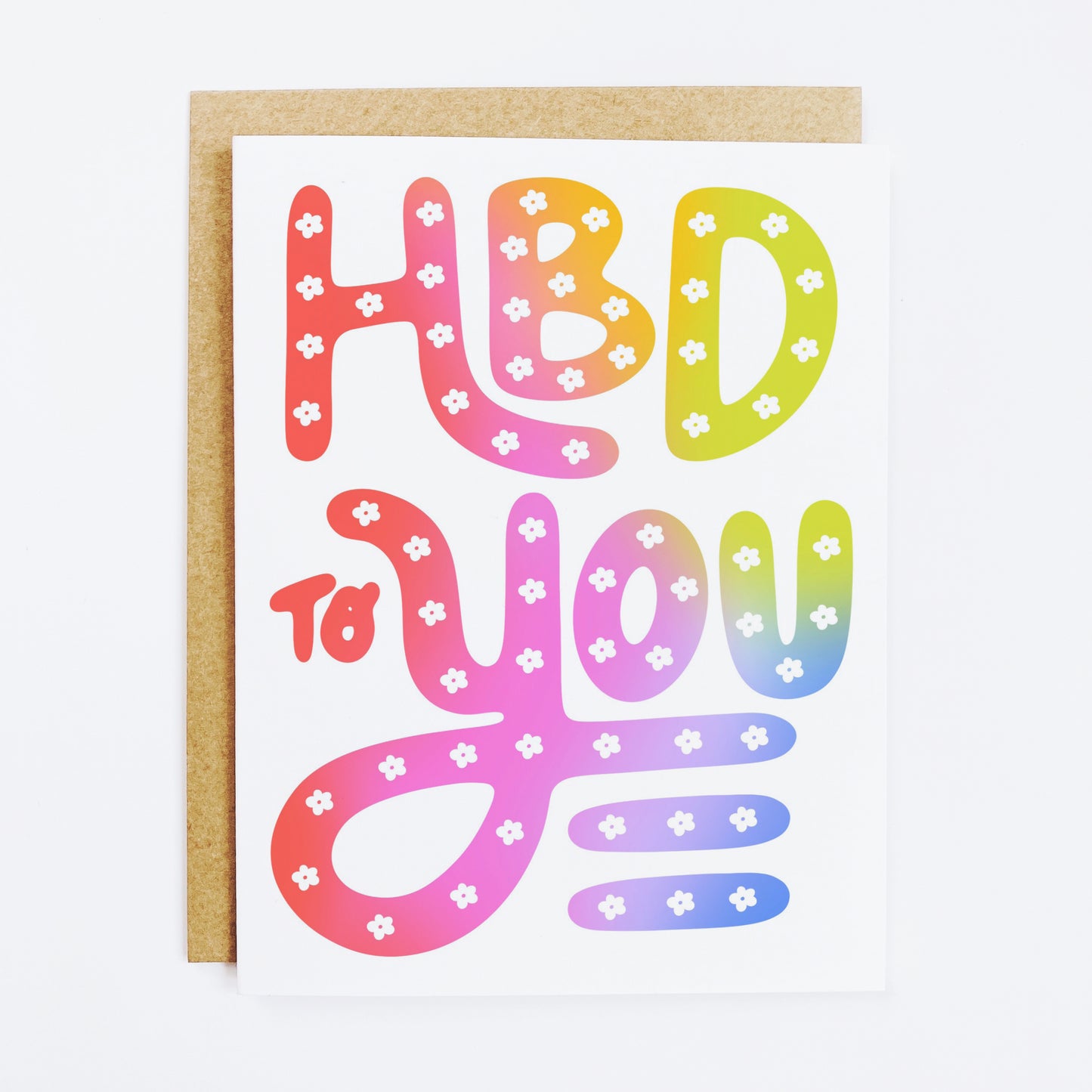 Modern birthday card with abbreviated 'HBD To You' casual greeting