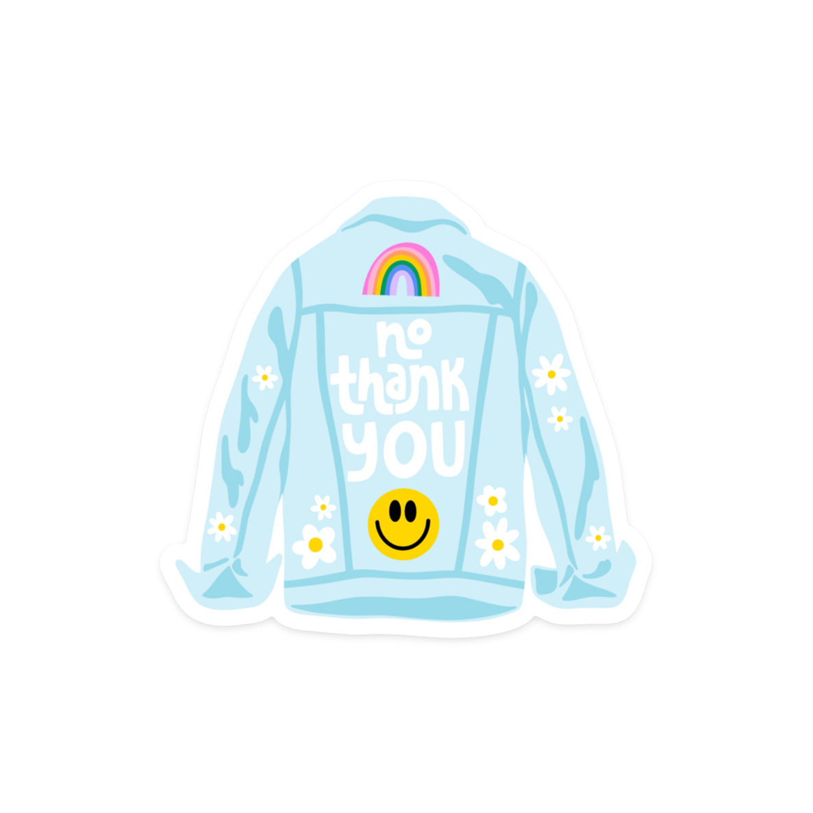 Sassy sticker with 'No Thank You' text in bold, clear lettering