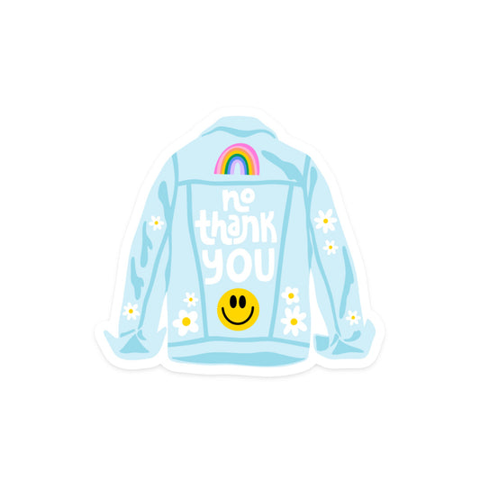 Sassy sticker with 'No Thank You' text in bold, clear lettering