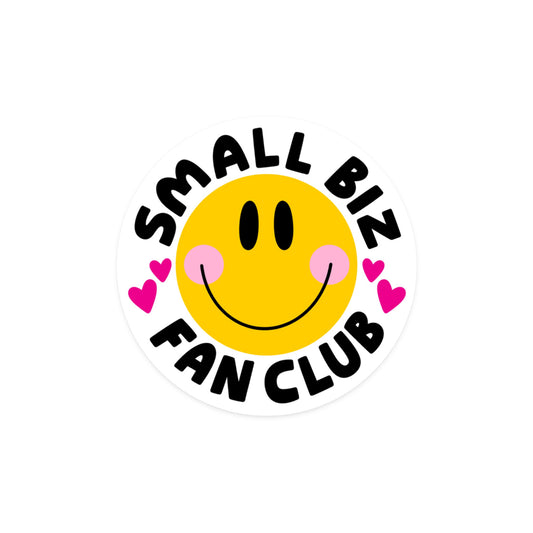 Business support sticker with 'Small Biz Fan Club' community message