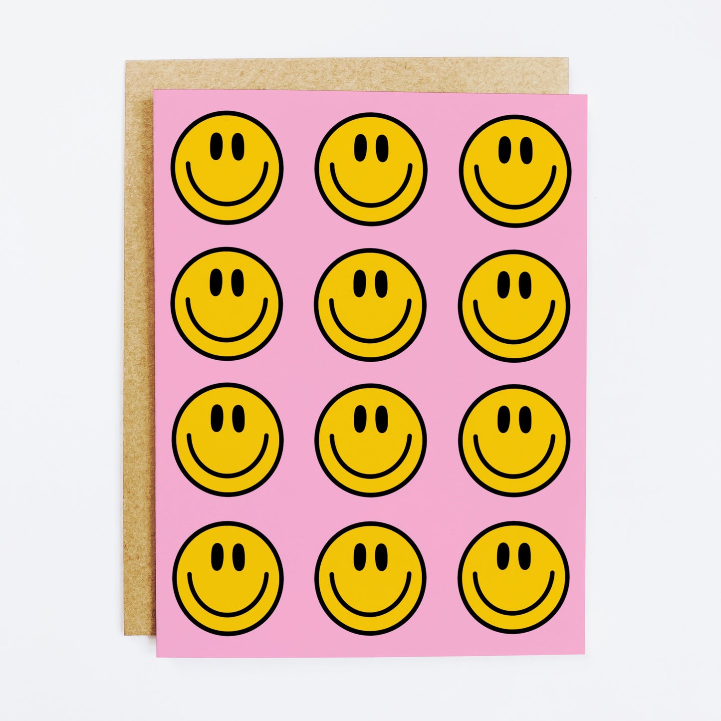 Joyful celebration card with repeated smile face